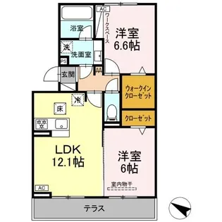 2LDKの間取り画像
