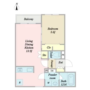 1LDKの間取り画像