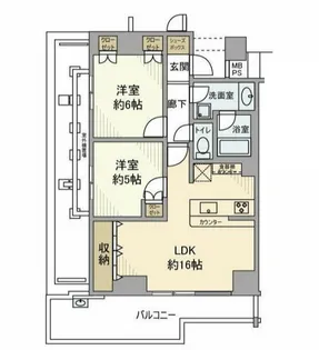 ダイアパレス船橋夏見【5階】の間取り