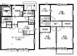 栃木県宇都宮市陽東7【一戸建】の間取り