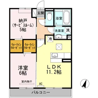 ラクト鶴江【3階】の間取り