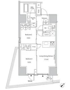 ザ・パークハビオ市ヶ谷イースト【5階】の間取り