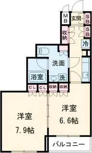 セジョリ鵜の木【4階】の間取り