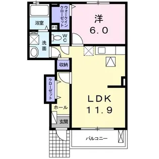 サニーサイドパークI【1階】の間取り