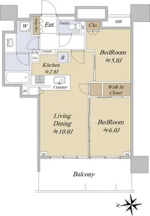 シティタワー所沢クラッシィ【23階】の間取り