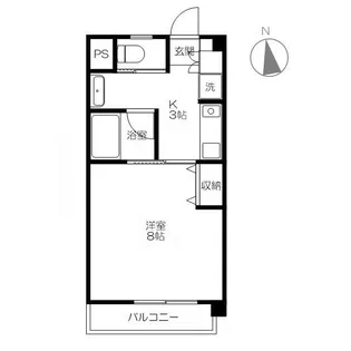 シティコート岩石北館【3階】の間取り