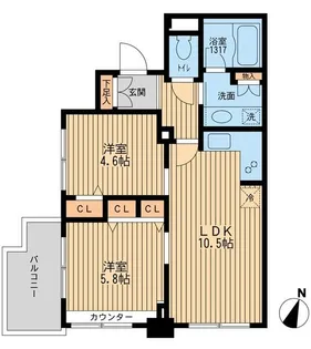 クリオ上野毛ラ・モード【9階】の間取り