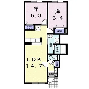 ヴィラ・チトセII【1階】の間取り