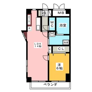 グラシューズ鶴舞【6階】の間取り