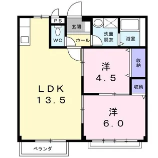 エルディム若月B【2階】の間取り