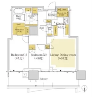 晴海フラッグ(HARUMI FLAG)サンビレッジT棟【31階】の間取り