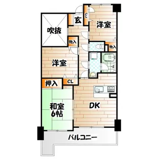 トーカンマンション北九大前【3階】の間取り