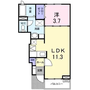 ドゥメゾンB【1階】の間取り