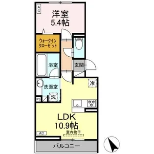 福島県郡山市西ノ内1【アパート】の間取り