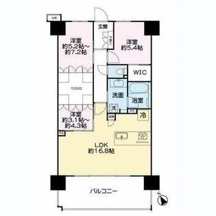 ブランシエラ国分中央【6階】の間取り
