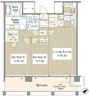 赤坂氷川町レジデンス【14階】の間取り