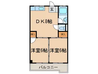 第二アラカワハイツ【1階】の間取り