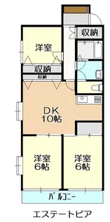 エステートピアII【3階】の間取り
