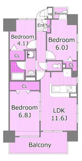 アムール横浜【5階】の間取り