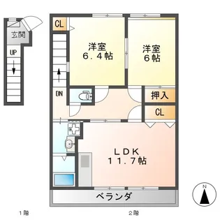ハイステージ昇龍【2階】の間取り
