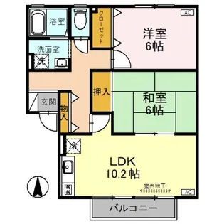 オーク ヴィレッジ B【2階】の間取り