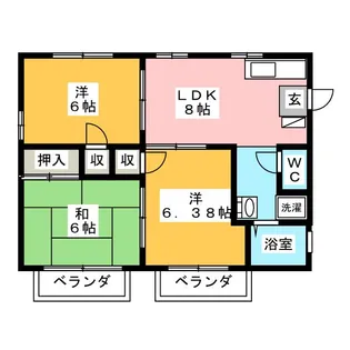 メゾンオモダカA号棟【2階】の間取り