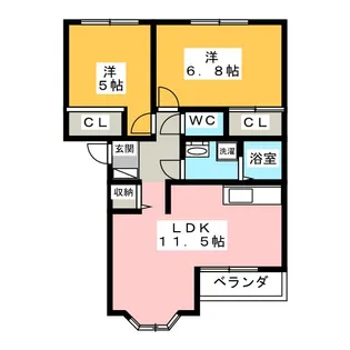 Jアベニール【1階】の間取り