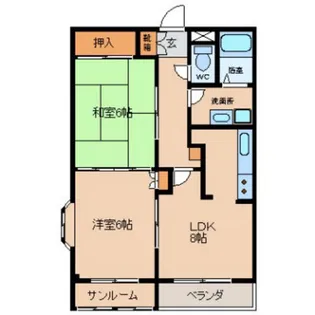 ウェルネスハイツ堀【2階】の間取り