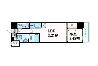 S-RESIDENCE観音公園aloria【3階】の間取り
