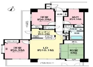 ロイヤルシティー清瀬【2階】の間取り