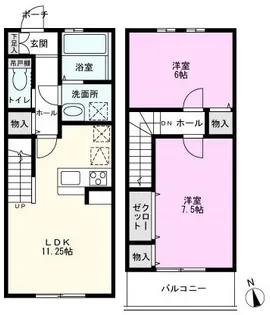 ローザ・フィオーレ【1階】の間取り