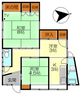 上山田町2番アパート【1階】の間取り
