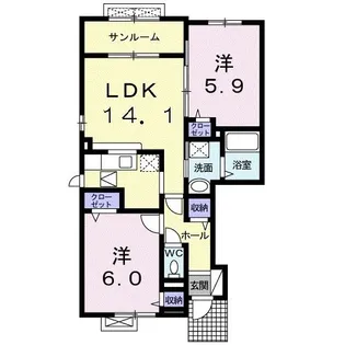ファミーユII【1階】の間取り