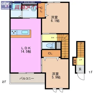 アリエス【2階】の間取り