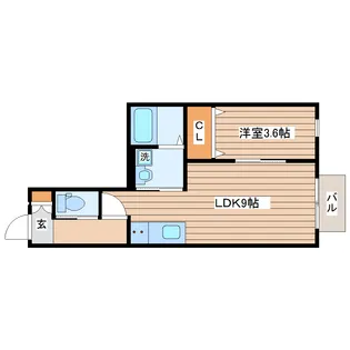 Danars court向山【1階】の間取り