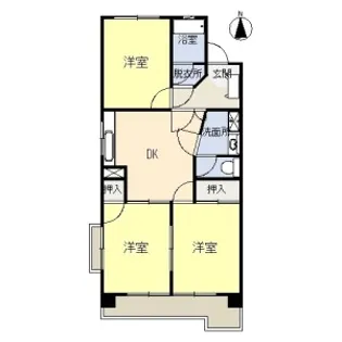 サンビューマンション中京【2階】の間取り