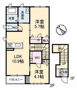 ルイズ・オディエ【2階】の間取り