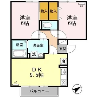 リバーフォート阿賀【3階】の間取り