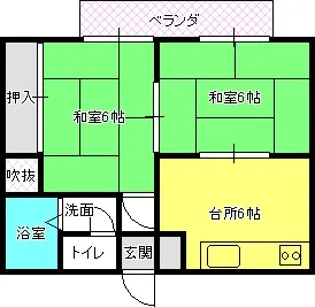 トクスイハイツG【1階】の間取り
