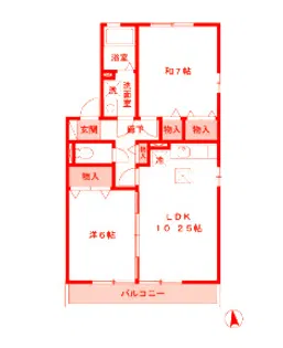 リビングタウン横須賀南C【1階】の間取り