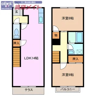 レイクサイドヴィラD棟【1階】の間取り