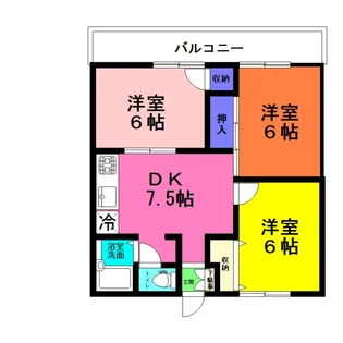 シャトーミモザ【1階】の間取り