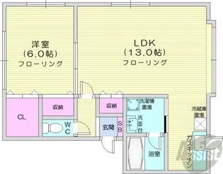 グリーンコート木元【1階】の間取り
