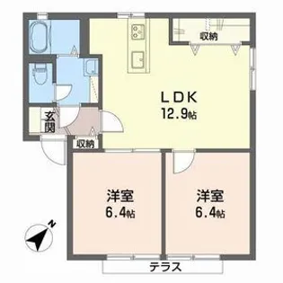グランメール21B【1階】の間取り