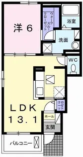 マロンヒルズB【1階】の間取り
