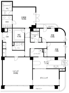 東京都目黒区東山2【マンション】の間取り