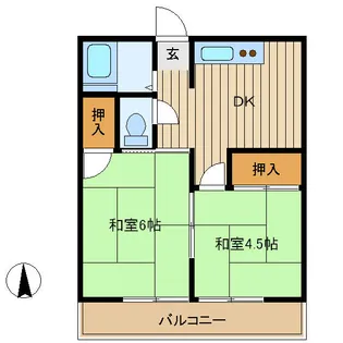 第一須賀ハイツ【2階】の間取り