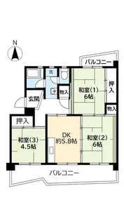 UR保津川【3階】の間取り