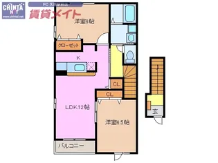 パストラーレ涼 C棟【2階】の間取り