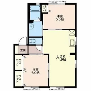 ボナール神戸A【1階】の間取り